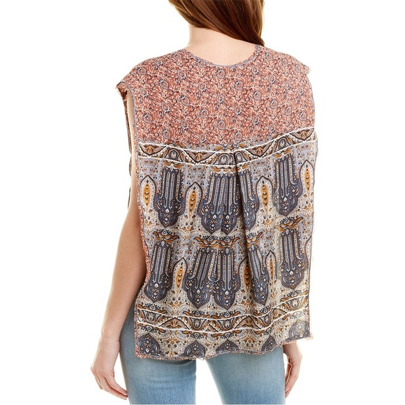 Burning Torch Women's Gray Summer Palace Silk Popover top ❤️ - Picture 3 of 10